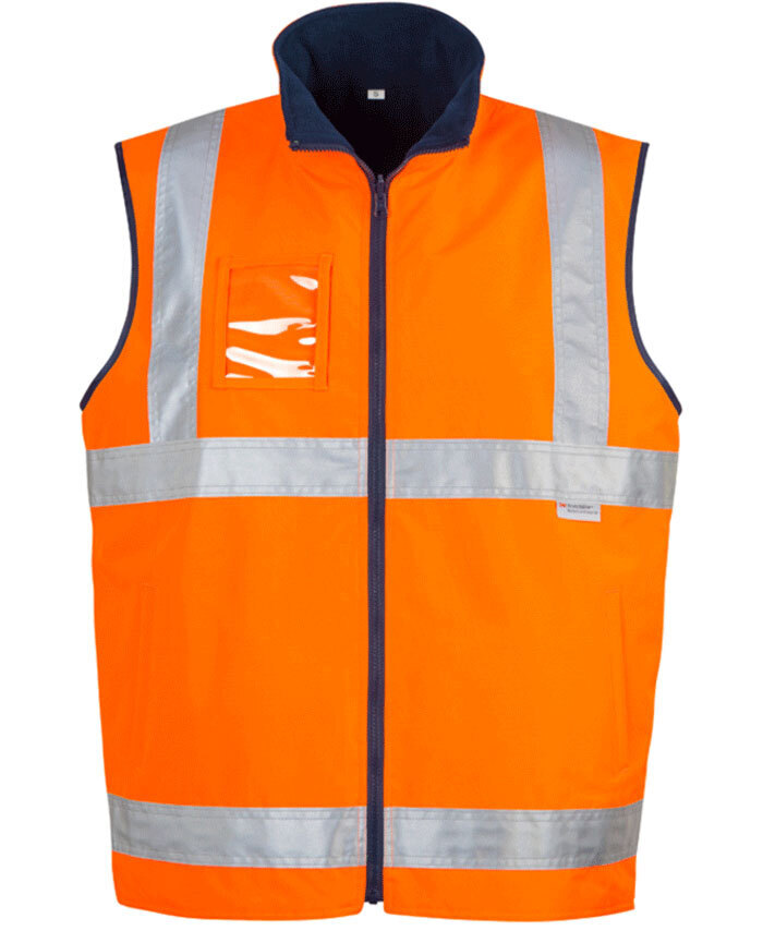 SYZMIK Men’s Hi Vis Waterproof Lightweight Reversible Vest ZV358
