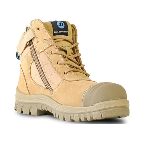 WORKWEAR, SAFETY & CORPORATE CLOTHING SPECIALISTS Naturals - Zippy - Wheat Nubuck Zip / Lace Safety Boot