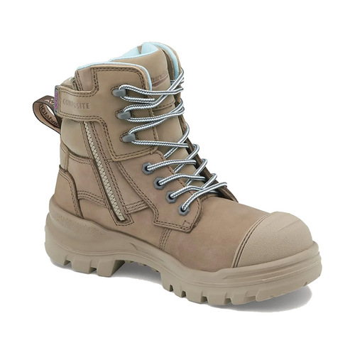 WORKWEAR, SAFETY & CORPORATE CLOTHING SPECIALISTS - 8863 - RotoFlex - Womens Stone water-resistant nubuck 150mm zip side safety boot