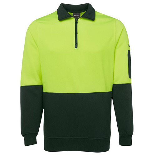 WORKWEAR, SAFETY & CORPORATE CLOTHING SPECIALISTS - JB's Hi Vis 1/2 Zip Fleecy Sweat