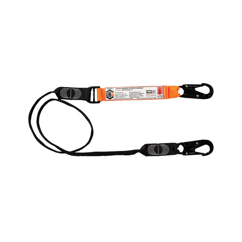 WORKWEAR, SAFETY & CORPORATE CLOTHING SPECIALISTS Elite Single Leg Shock Absorbing Webbing Lanyard with Hardware SN X2