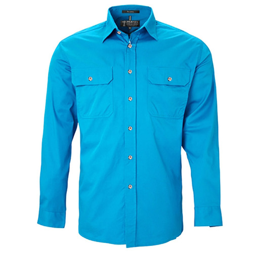 WORKWEAR, SAFETY & CORPORATE CLOTHING SPECIALISTS - Men's Pilbara Shirt - Open Front Long Sleeve