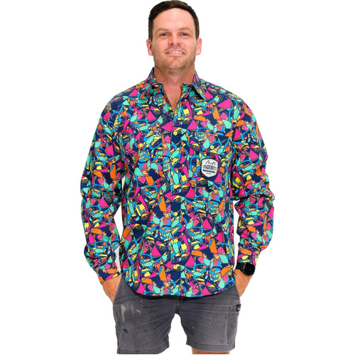 WORKWEAR, SAFETY & CORPORATE CLOTHING SPECIALISTS - MENS VENTURA FULL PRINT FULL PLACKET WORKSHIRT