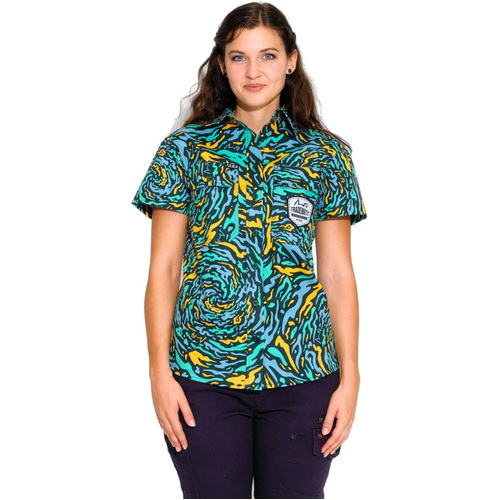 WORKWEAR, SAFETY & CORPORATE CLOTHING SPECIALISTS - WOMENS SPUN OUT S/S FULL PLACKET SHIRT