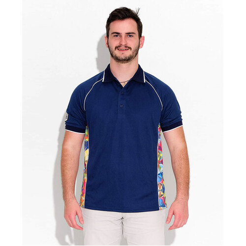WORKWEAR, SAFETY & CORPORATE CLOTHING SPECIALISTS NAVY FRACTAL POLO